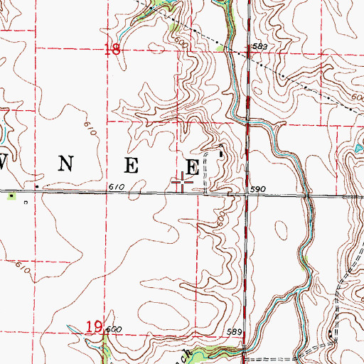 Topographic Map of Township of Pawnee, IL