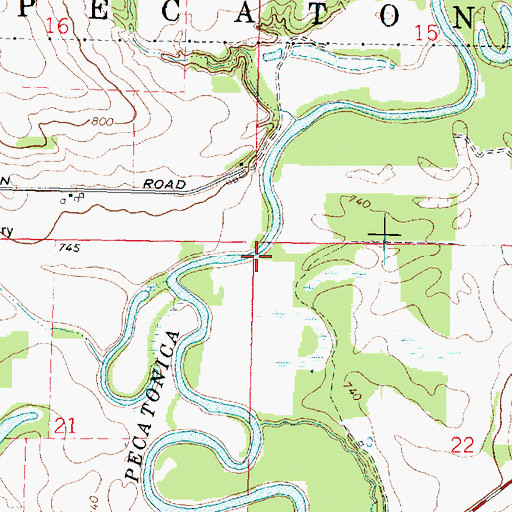 Topographic Map of Township of Pecatonica, IL