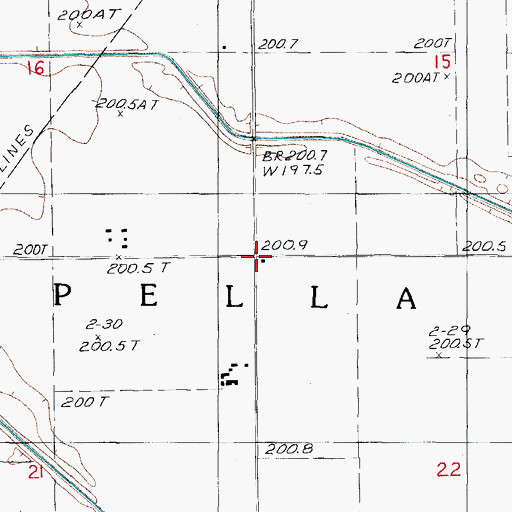 Topographic Map of Township of Pella, IL