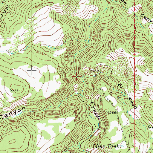 Topographic Map of El Paso Canyon, AZ