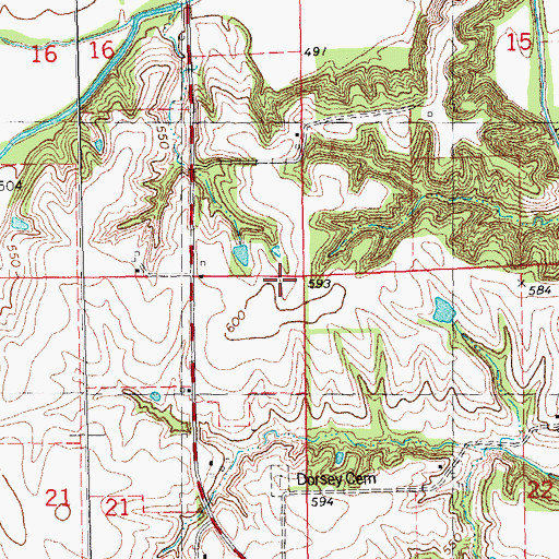 Topographic Map of Township of Perry, IL