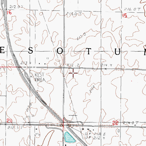 Topographic Map of Township of Pesotum, IL