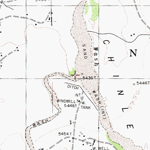 Topographic Map of Nazlini Wash, AZ