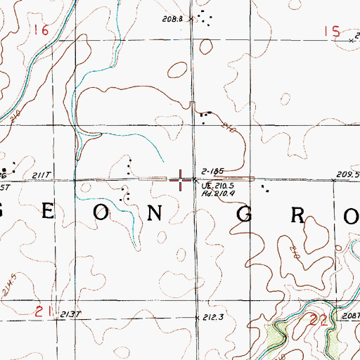 Topographic Map of Township of Pigeon Grove, IL