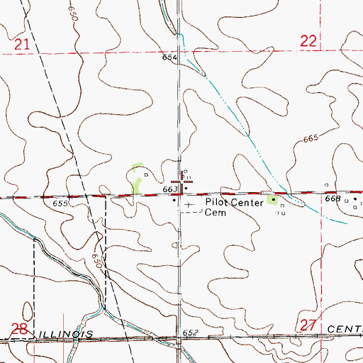 Topographic Map of Township of Pilot, IL