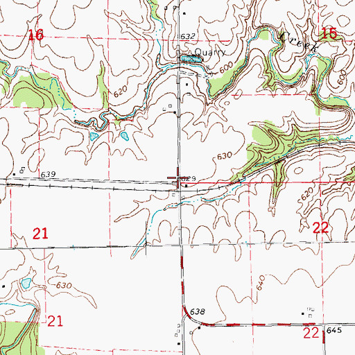 Topographic Map of Township of Pilot Grove, IL