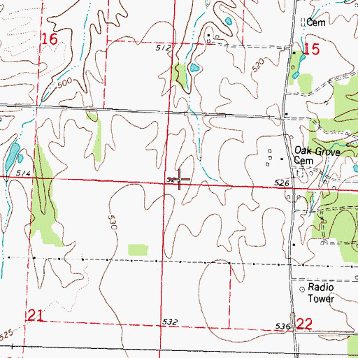 Topographic Map of Township of Pilot Knob, IL