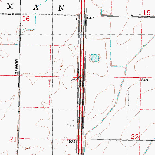 Topographic Map of Township of Pitman, IL