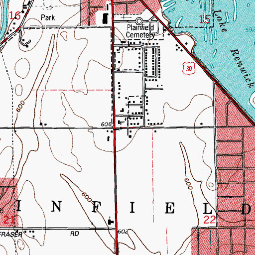 Topographic Map of Township of Plainfield, IL