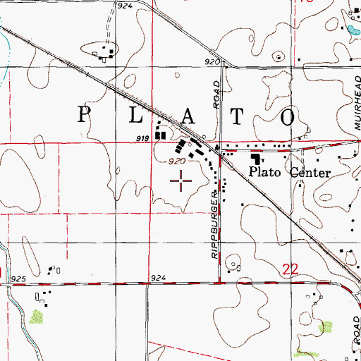 Topographic Map of Township of Plato, IL