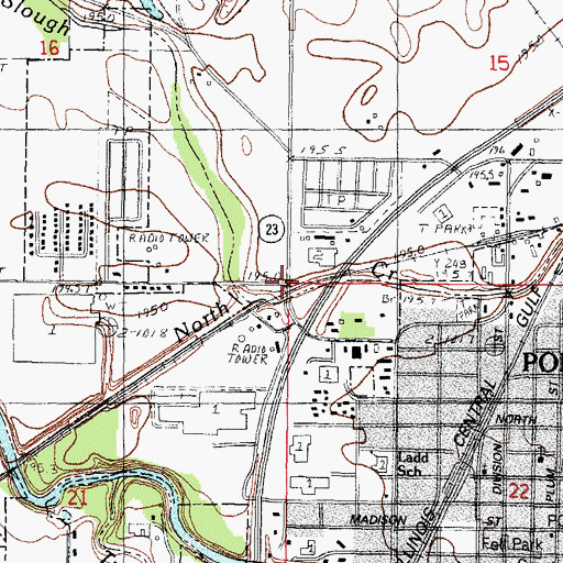 Topographic Map of Township of Pontiac, IL