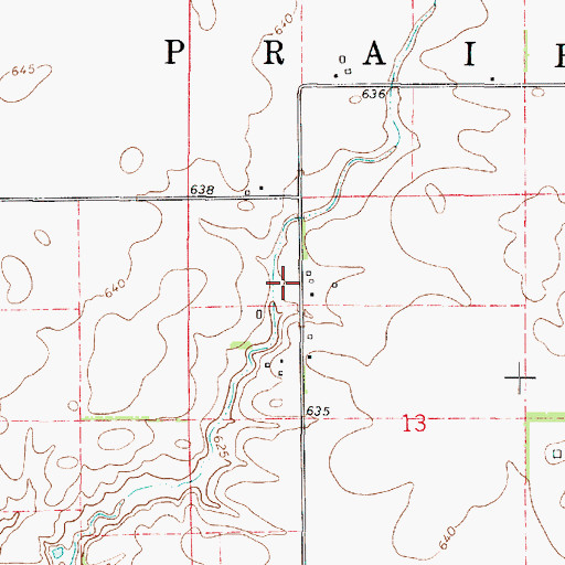 Topographic Map of Township of Prairie, IL