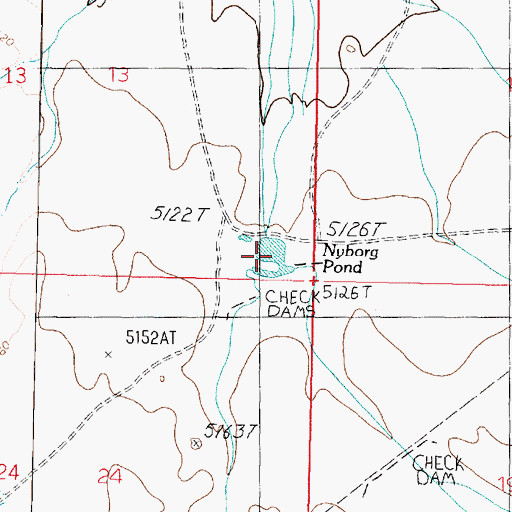 Topographic Map of Nyborg Pond, AZ
