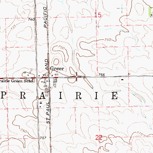 Topographic Map of Township of Prairie Green, IL