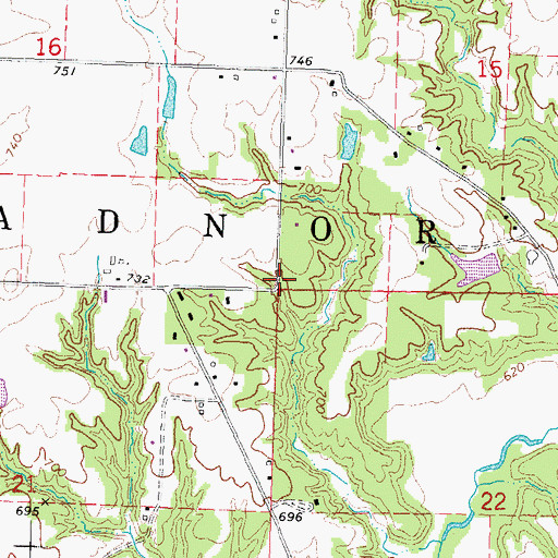 Topographic Map of Township of Radnor, IL