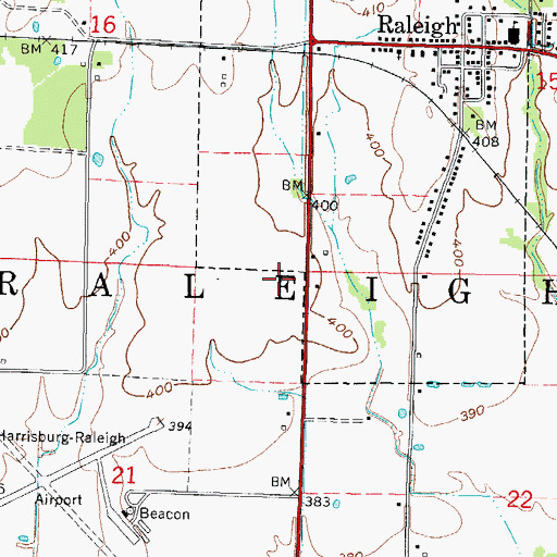 Topographic Map of Township of Raleigh, IL