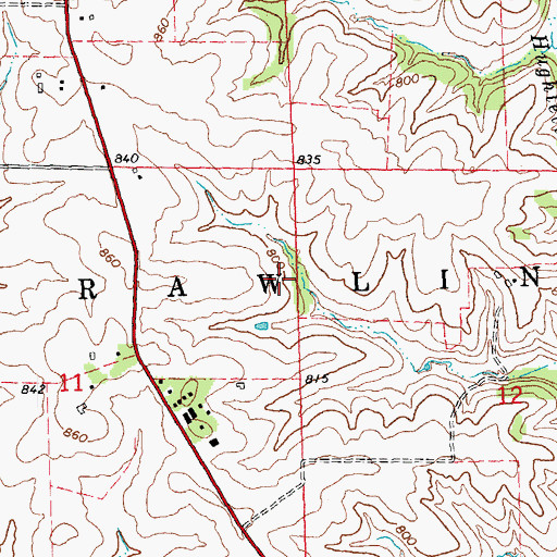 Topographic Map of Township of Rawlins, IL