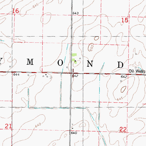 Topographic Map of Township of Raymond, IL