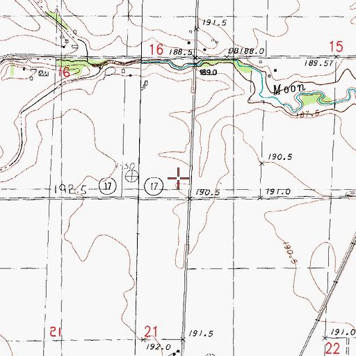 Topographic Map of Township of Reading, IL