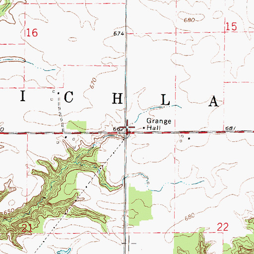 Topographic Map of Township of Richland, IL