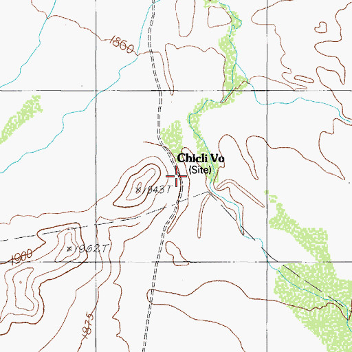 Topographic Map of Chicli Vo, AZ