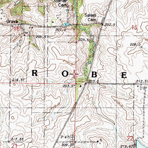 Topographic Map of Township of Roberts, IL