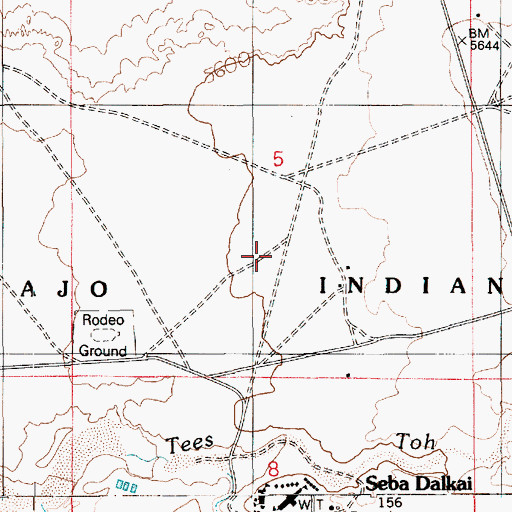 Topographic Map of Seba Dalkai, AZ