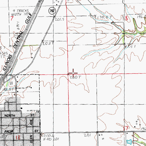 Topographic Map of Township of Roodhouse, IL