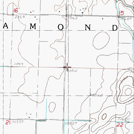 Topographic Map of Township of Rosamond, IL