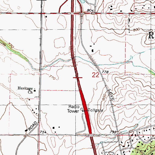Topographic Map of Township of Roscoe, IL