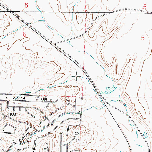 Topographic Map of Yeager, AZ