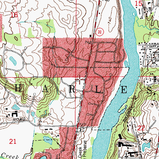 Topographic Map of Township of Saint Charles, IL