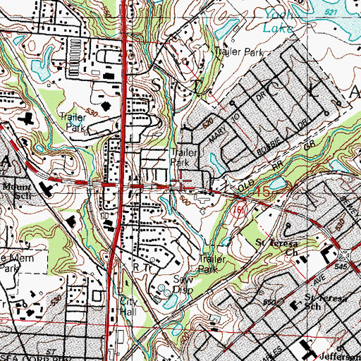 Topographic Map of Township of Saint Clair, IL