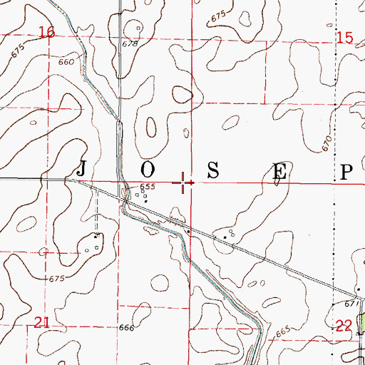 Topographic Map of Township of Saint Joseph, IL