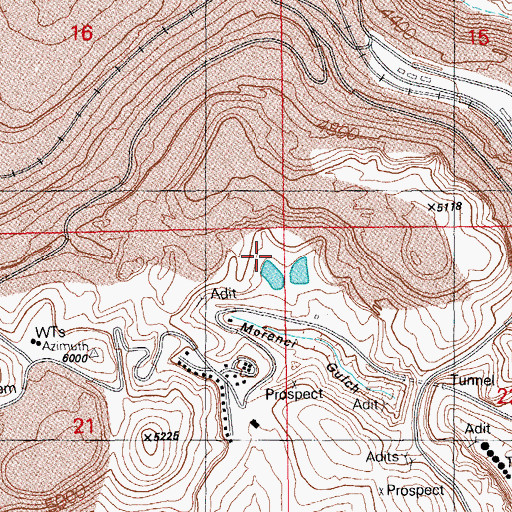 Topographic Map of Morenci Mountain, AZ