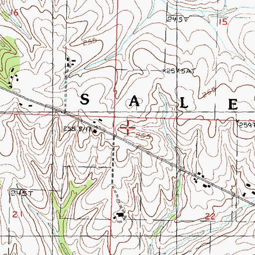 Topographic Map of Township of Salem, IL