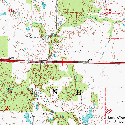 Topographic Map of Township of Saline, IL