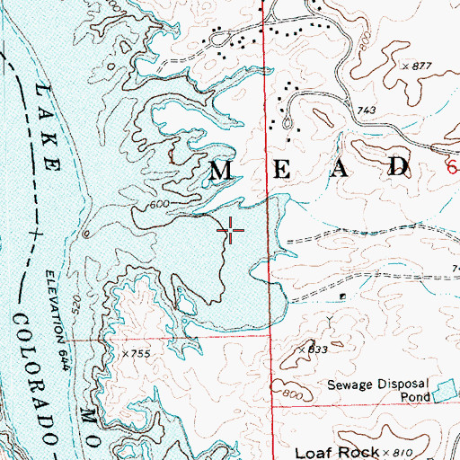 Topographic Map of Telephone Cove Arizona - North, AZ