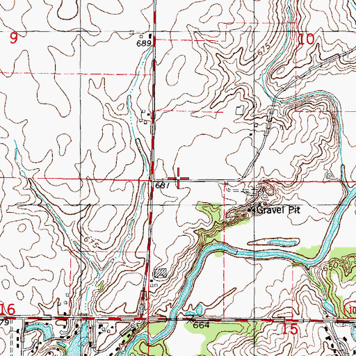 Topographic Map of Township of Sangamon, IL