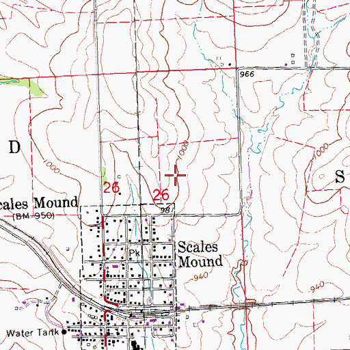 Topographic Map of Township of Scales Mound, IL