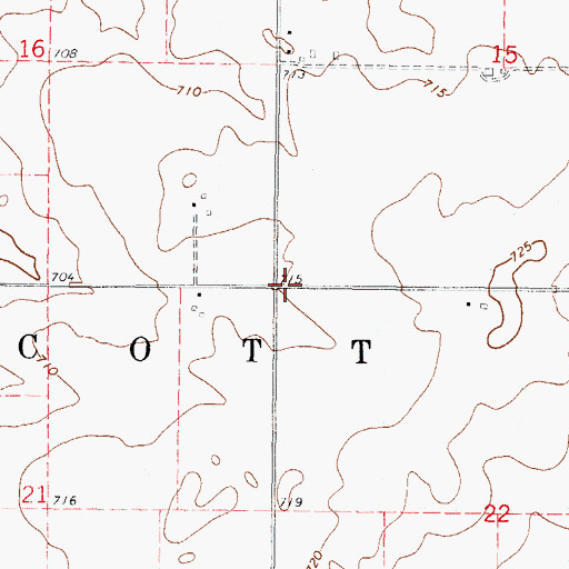 Topographic Map of Township of Scott, IL