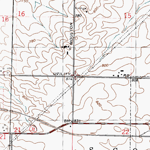 Topographic Map of Township of Scott, IL