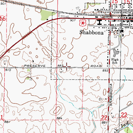 Topographic Map of Township of Shabbona, IL