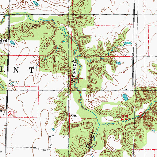 Topographic Map of Township of Shaws Point, IL