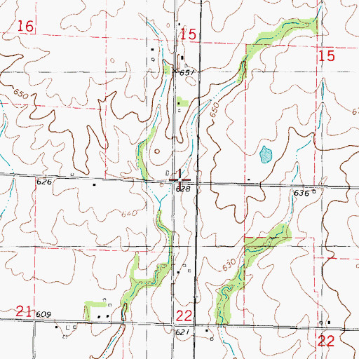 Topographic Map of Township of Shelbyville, IL