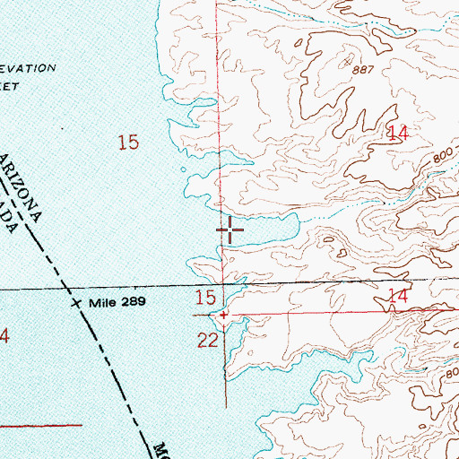 Topographic Map of Southern Basin Cove, AZ