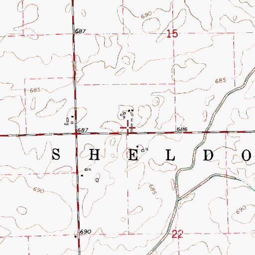 Topographic Map of Township of Sheldon, IL