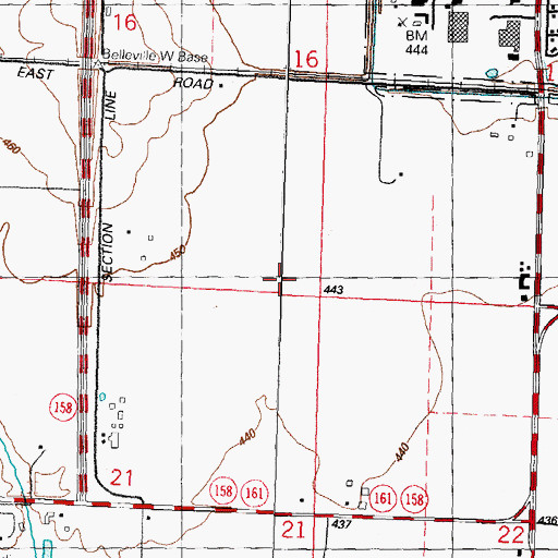 Topographic Map of Township of Shiloh Valley, IL