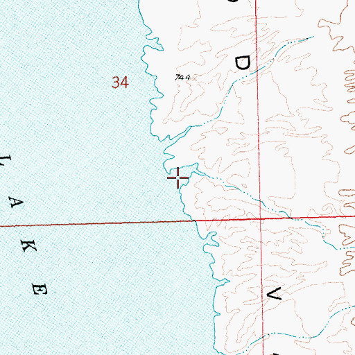 Topographic Map of Three Mile Cove, AZ