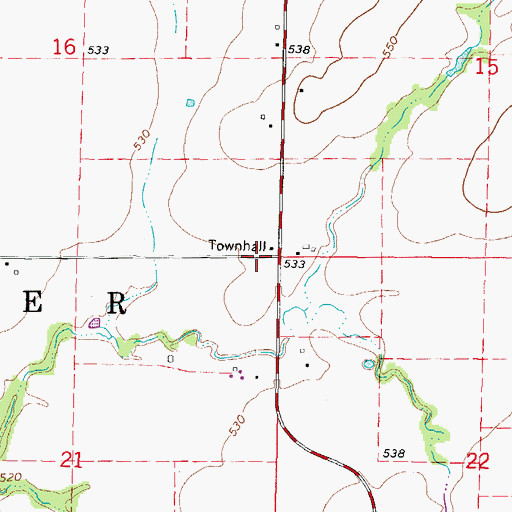 Topographic Map of Township of Songer, IL